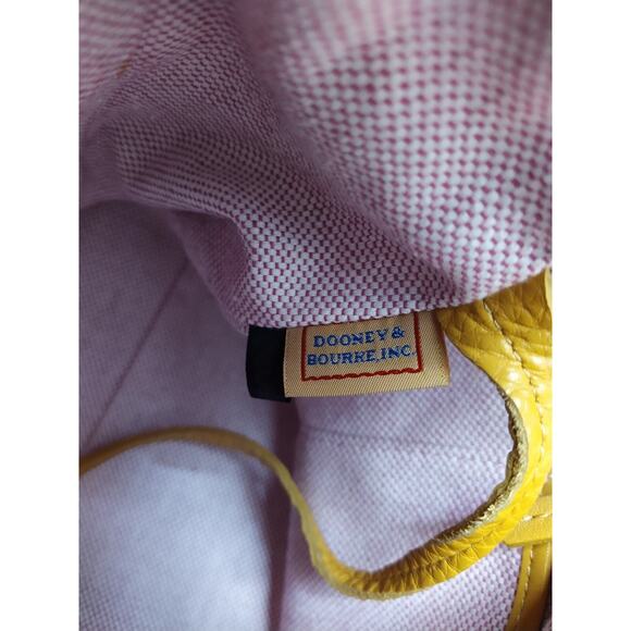 Dooney & Bourke Dillen Yellow Pebbled Leather Double Pocket Satchel Shoulder Bag - Picture 13 of 16